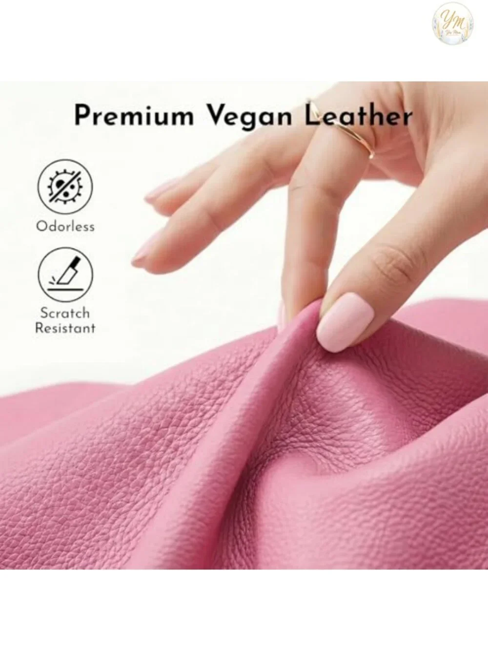 Vegan Leather Bucket Purse Top Handle Handbag with Detachable Pouch